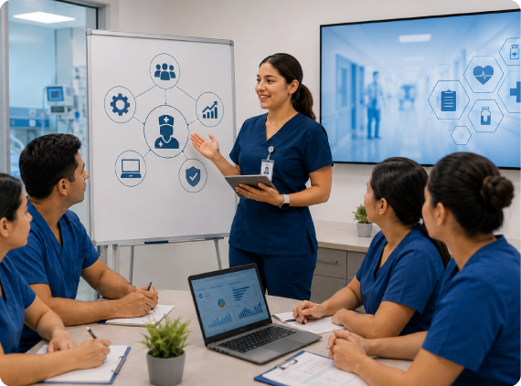 Equipo de enfermería en capacitación