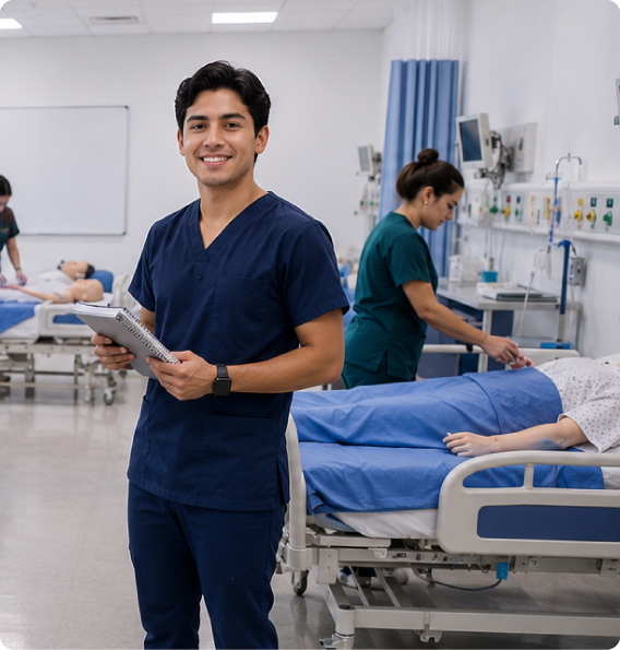 Profesional de enfermería en instalaciones hospitalarias