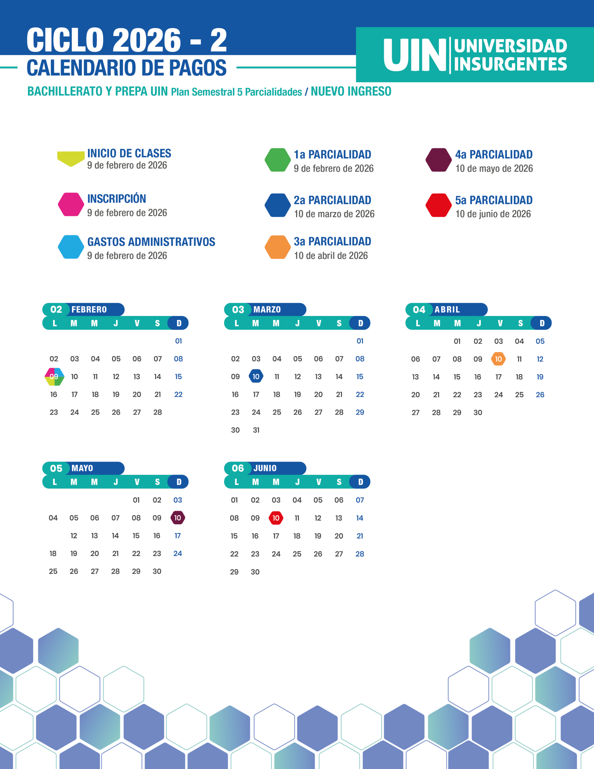 Bachillerato y Prepa UIN - Ingreso 5 parcialidades