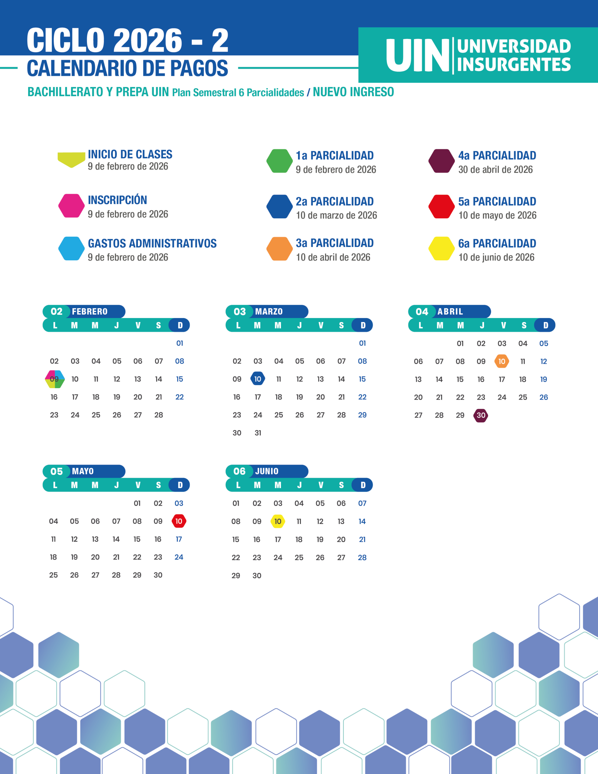 Bachillerato y Prepa UIN - Ingreso 6 parcialidades