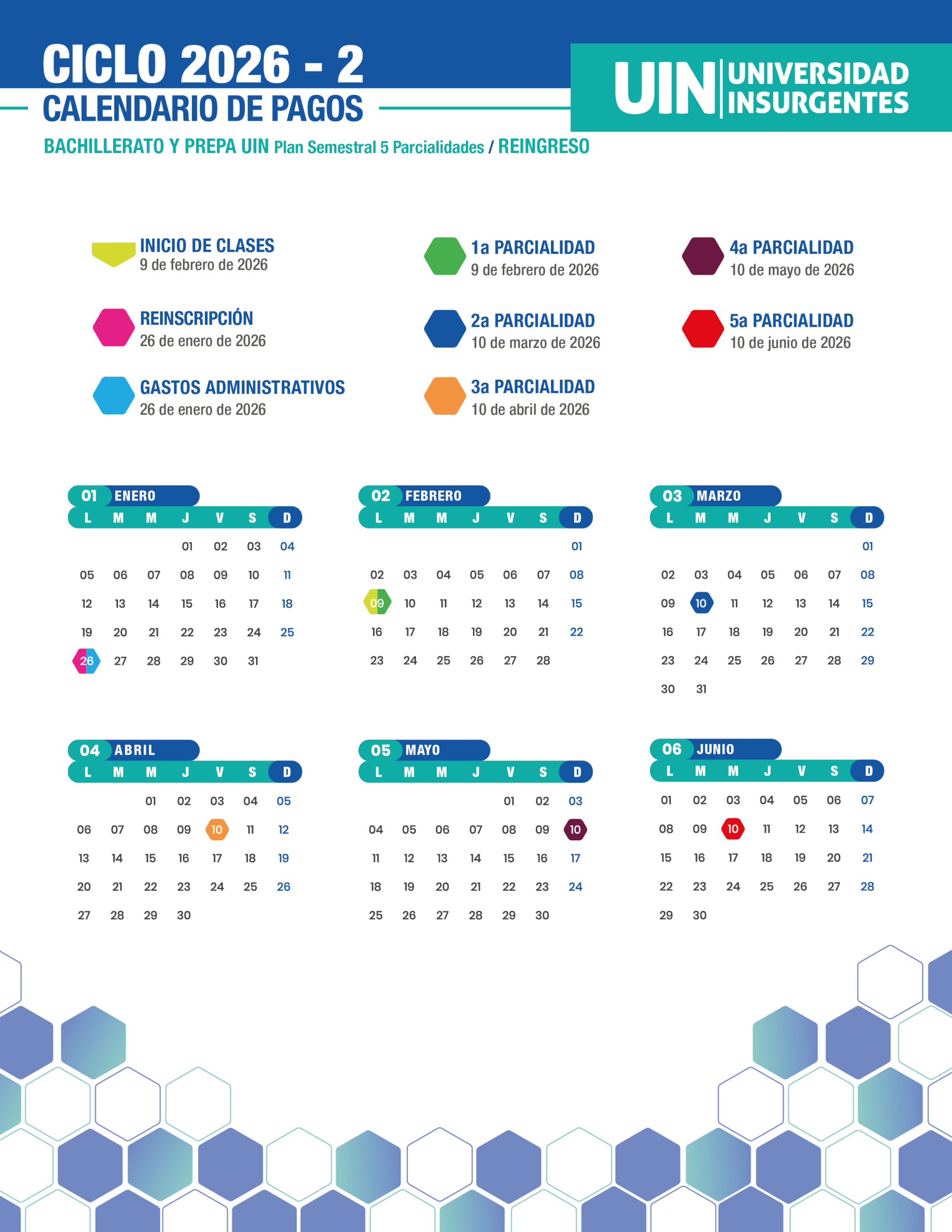 Bachillerato y Prepa UIN - Reingreso 5 parcialidades