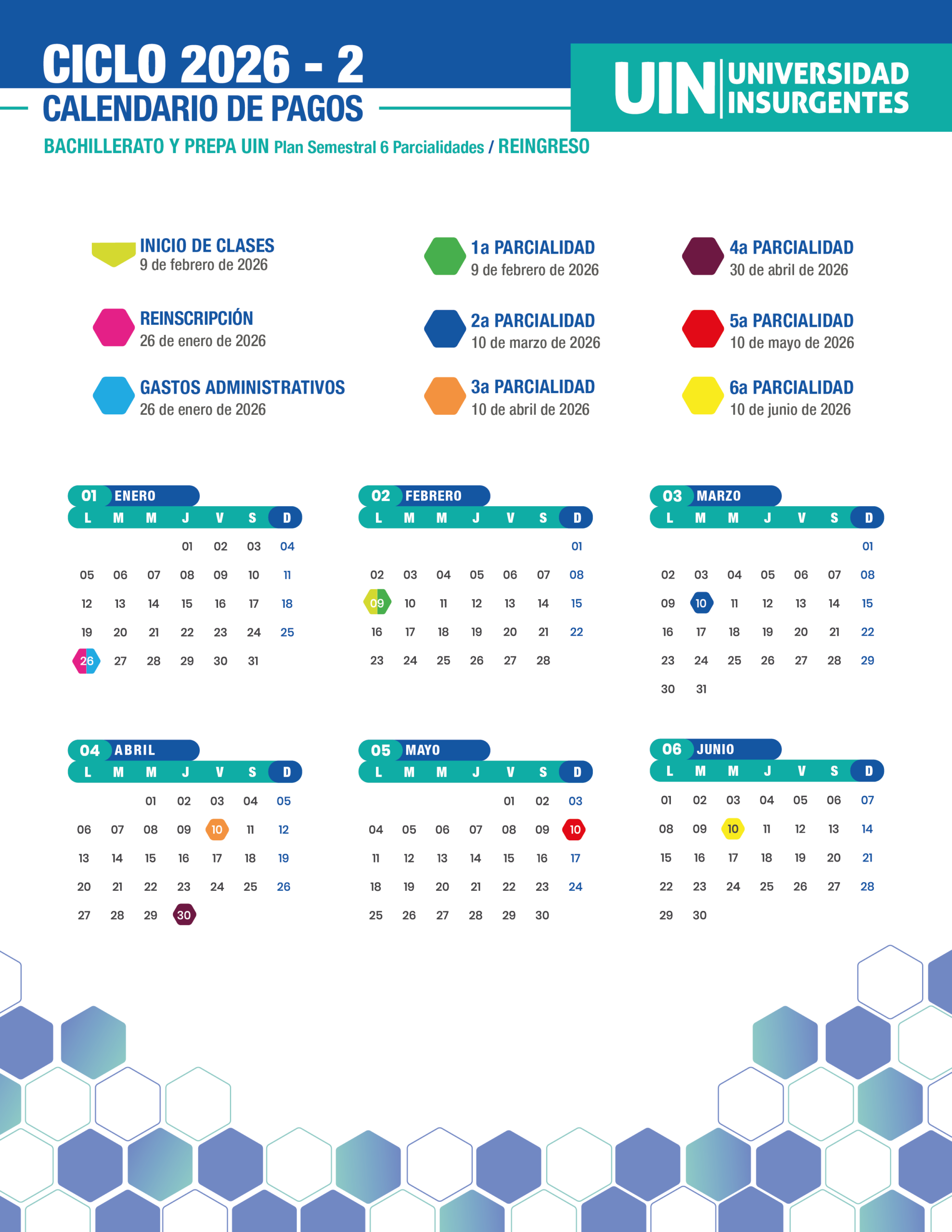 Bachillerato y Prepa UIN - Reingreso 6 parcialidades