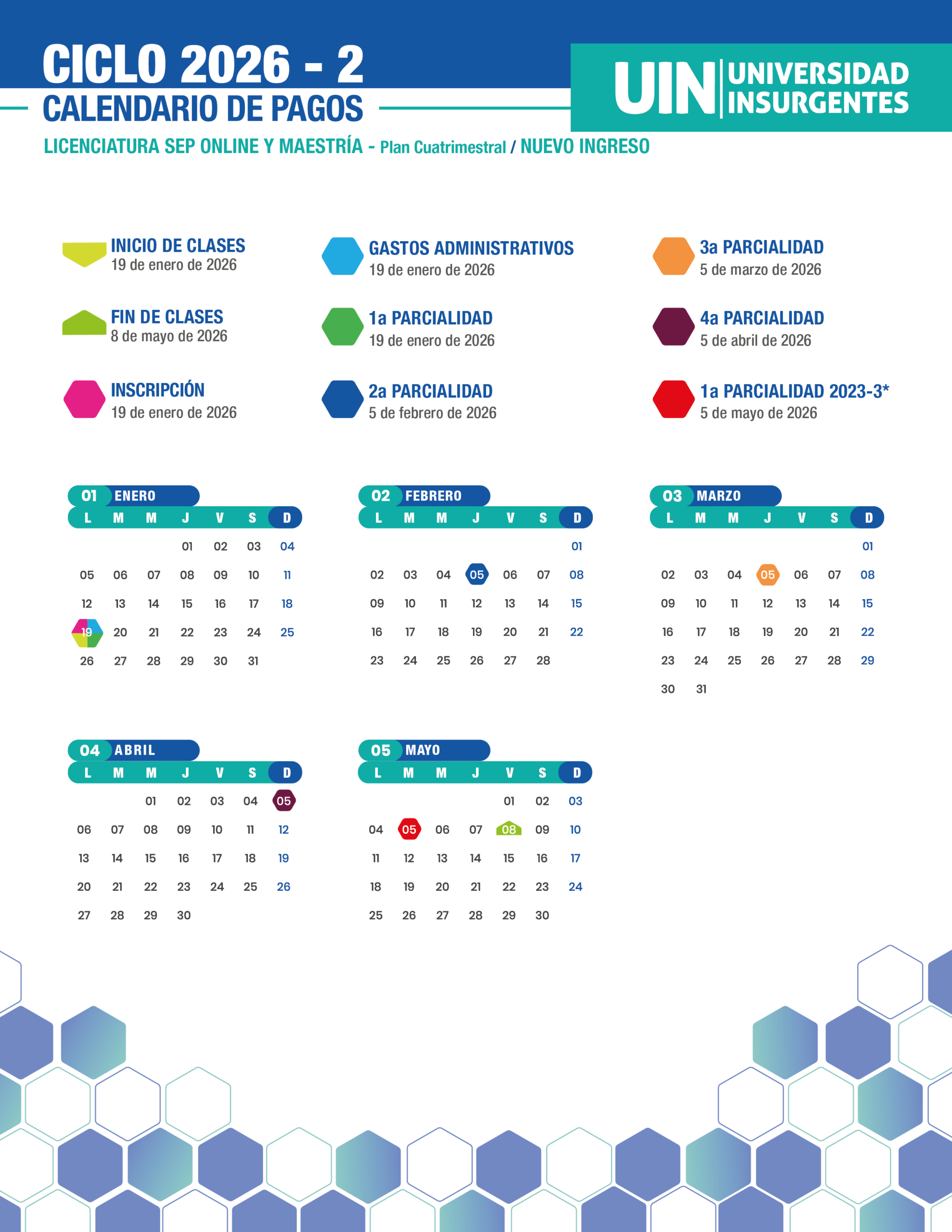 Licenciatura SEP Online y Maestría - Ingreso