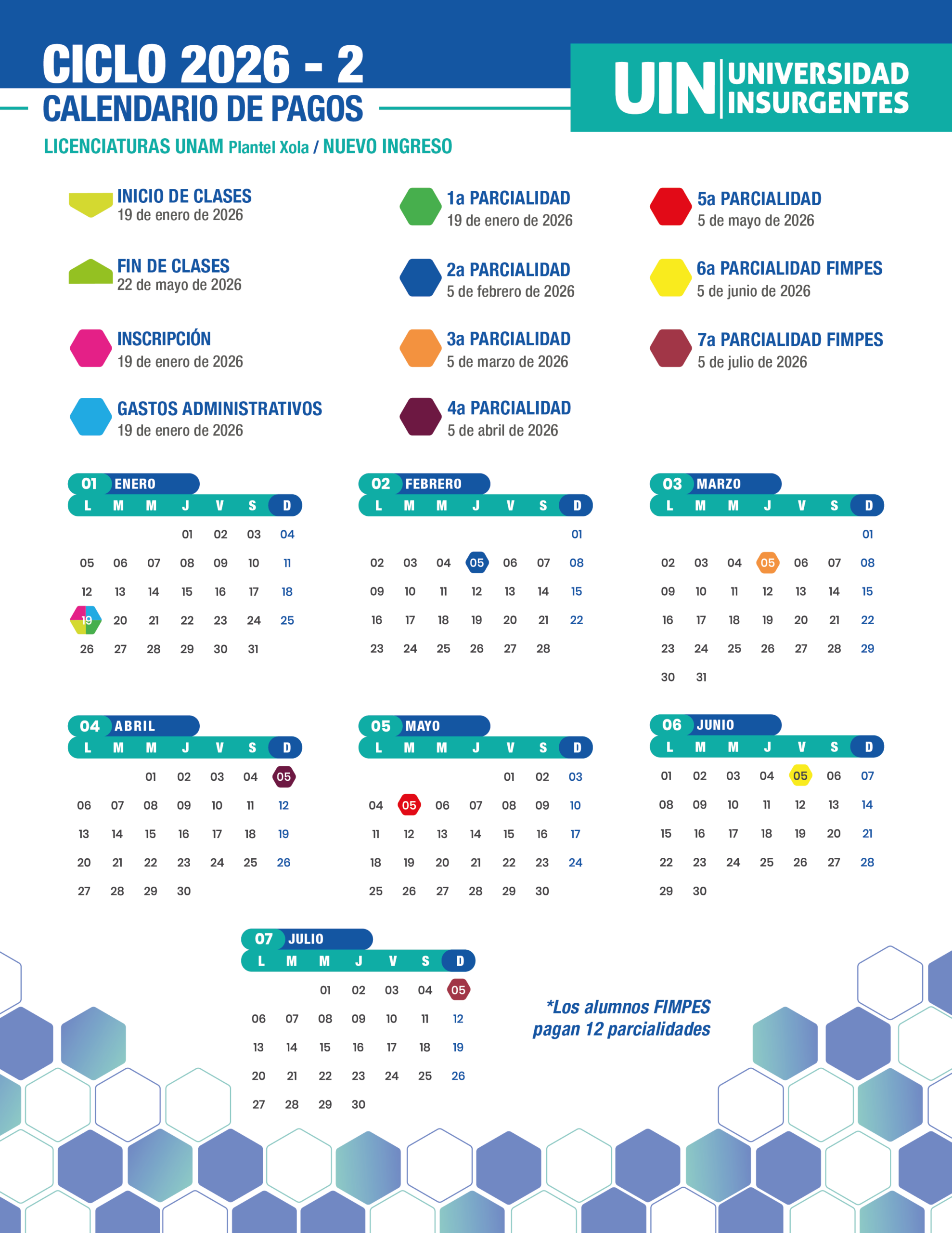 Licenciatura UNAM Xola - Ingreso