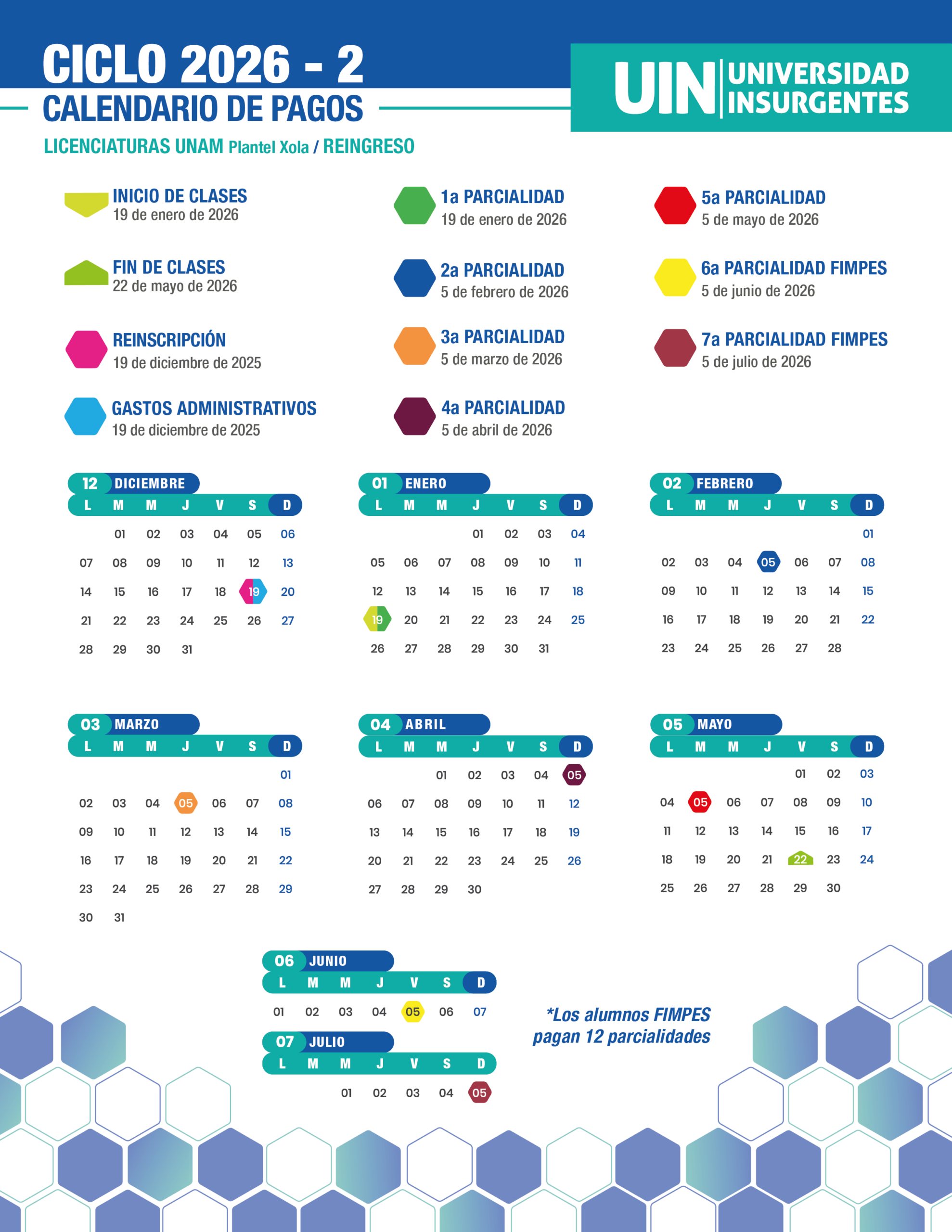 Licenciatura UNAM Xola - Reingreso